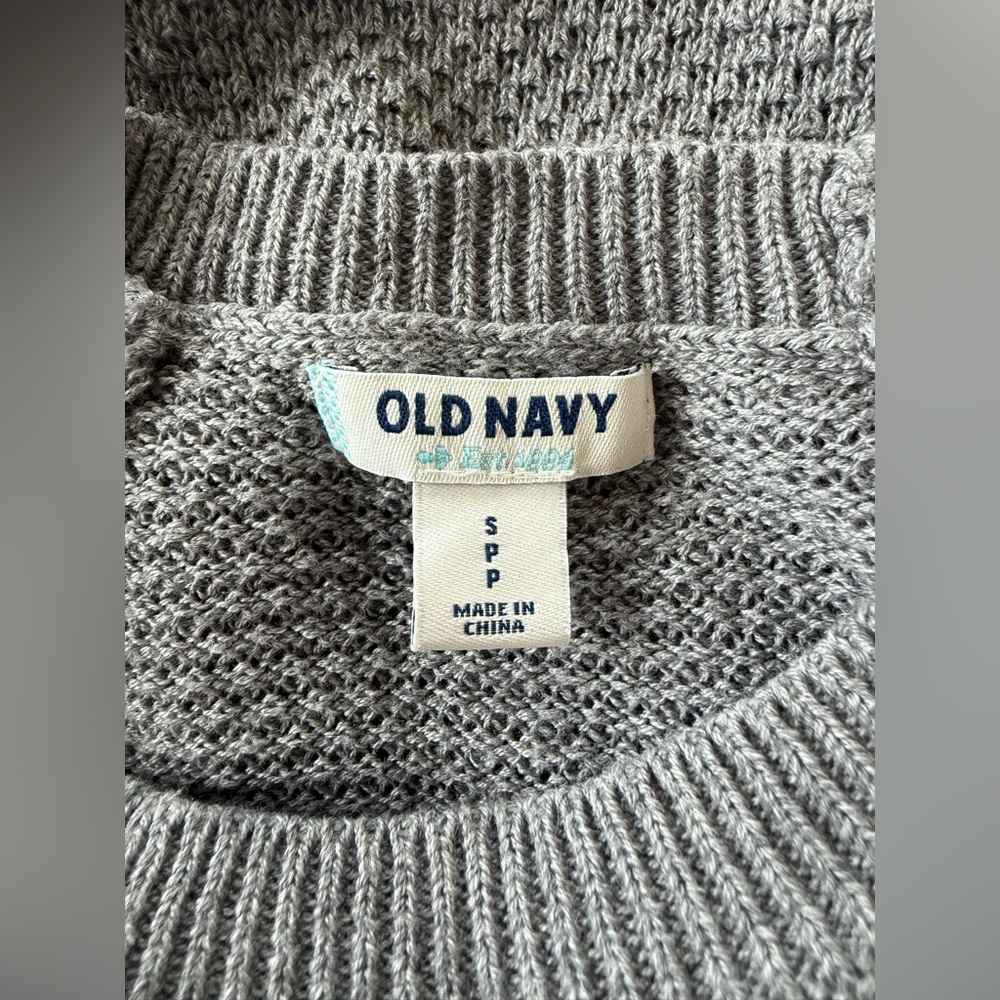 Old Navy Textured Waffle-Knit Sweater – Gray – Women’s Small - Picture 3 of 4